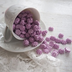 Сахарные фигурки Мини-безе сиреневые 40 гр.