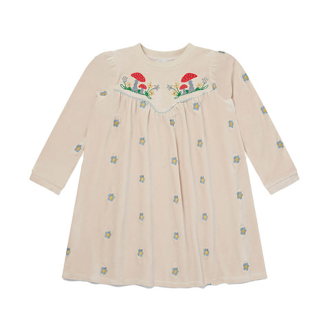 Платье Stella McCartney Kids Embroidered Daisy Velour