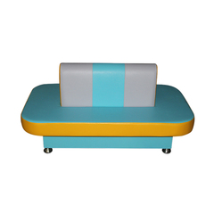 Диван круговой для раздевания (овальный) голубо-серый с желтым