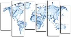Модульная картина "Водная карта мира"