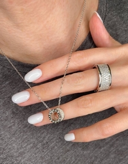 25740- Кулон (колечко-шарик) на цепочке из серебра