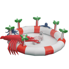 Круглый надувной бассейн "Краб и осьминог" 8*8*1.5 м