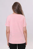 Футболка для беременных и кормящих 18072 коралл/полоска