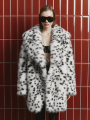 Полупальто из экомеха "Рысь", цвет белый, р-р OS