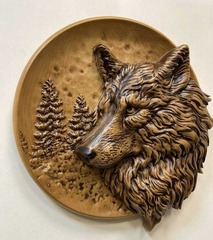 Силиконовый молд Волк (медальон) № 0484