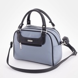 Сумка Саломея 269 гладкий серо-голубой + черный