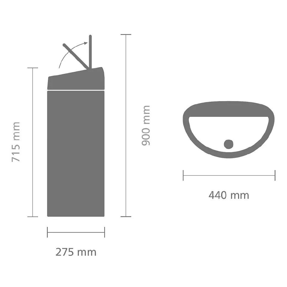 Мусорный бак Touch Bin New (40 л), Бежевый, арт. 200748 - фото 2