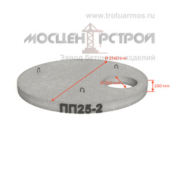 Плита перекрытия колодца ПП25-2 (усиленная)
