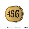 Номерок на дверь квартиры 456, для кабинета, офиса, шильдик 9 х 7 см, золотистый, Айдентика Технолоджи