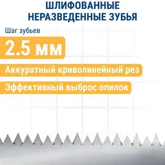 Пилки для лобзика по ламинату ПРАКТИКА тип T101AO 76 х 50 мм, криволинейный рез, HCS (2шт. (034-427)