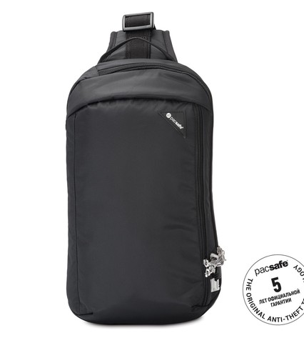 Картинка рюкзак однолямочный Pacsafe Vibe 325 Sling Черный - 1