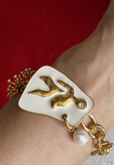 Браслет-цепь SCHIAPARELLI с подвесками в позолоте