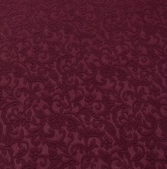 Костюмная ткань жаккард 210 гр/м2, 47% хлопок, 50% п/э, 3% эл, 150 см, бордовый