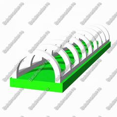 Водная горка с надувным дном, на подкачке ТУРБО "Яркость", 100*3*2,1 м