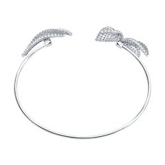 Браслет жесткий ЛЕПЕСТКИ из серебра 925 пробы с фианитами