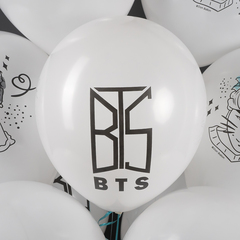 К 12''/30 см, K-POP, BTS, Белый, пастель, 1 ст., 25 шт.
