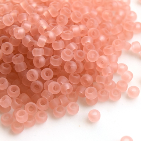 6/0 RR-0155F Бисер круглый Миюки /Miyuki round 6/0 Matted Transparent Pale Pink
