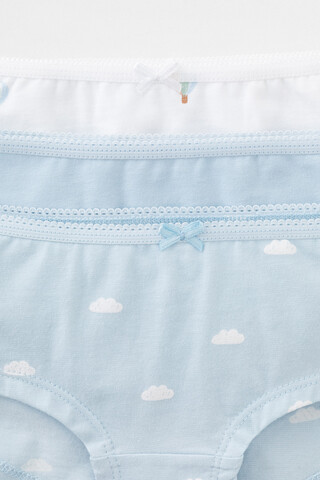 трусы/ уп  для девочки  К 1964-3уп/голубое стекло,белый,воздушные шары