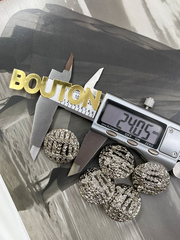 Пуговицы серебристые  плетеные косичкой