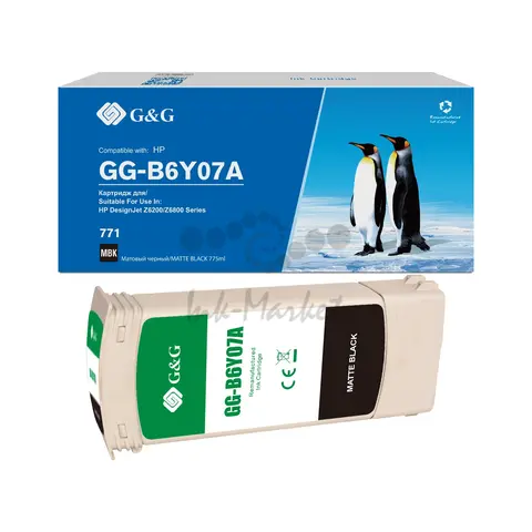 Картридж струйный G&G GG-B6Y07A 771С черный матовый (775мл) для HP DesignJet Z6200