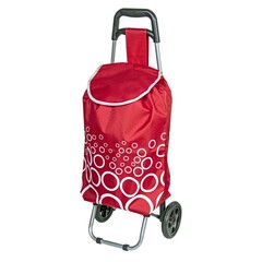 66-8-031 Сумка-тележка хозяйственная красная, 92x35x28см, колёса D150мм, сталь (РемоКолор)