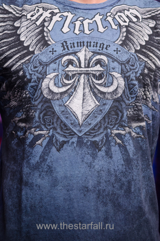 Affliction | Футболка мужская Rampage Quinton Jackson Plate Tee Signature Series A4024 принт спереди