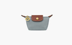 longchamp Le Pliage Original Recycled Canvas Coin Purse "Steel"