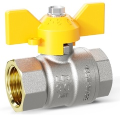 Кран шаровой для газа LD Pride Ду 32 (1 1/4") вн-вн, бабочка
