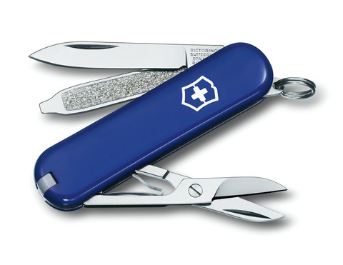 Нож-брелок Victorinox Classic Blue (0.6223.2) 7 функций, 58 мм. в сложенном виде, цвет синий | Wenger-Victorinox.Ru