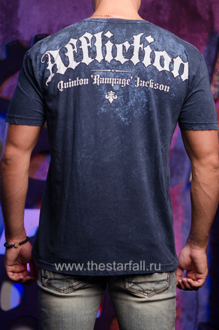 Affliction | Футболка мужская Rampage Quinton Jackson Plate Tee Signature Series A4024 спина