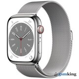 Apple Watch Series 9 GPS + Cellular 45mm Silver Stainless Steel Case with Silver Milanese Loop