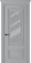 Дверь Палаццо 2 / Цвет Эмаль светло - серый / Мателюкс белый витраж / Двери Belwooddoors