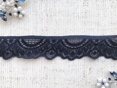 Кружево стрейч, ш. 3 см, тёмно-синий