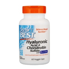 Doctor's Best, Гиалуроновая кислота и сульфат хондроитина, 60 растительных капсул