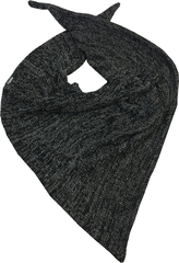 Треугольный шарф-косынка (черно-серый меланж)