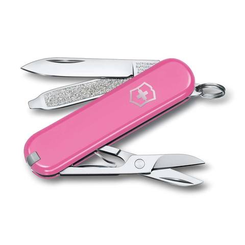 Нож-брелок Victorinox Classic SD Colors, Cherry Blossom (0.6223.51G) 7 функций, 58 мм. в сложенном виде, цвет розовый | Wenger-Victorinox.Ru