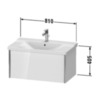 Duravit XViu Тумба подвесная 405x810x469мм, для раковин #233285, 233385, 233485, 1 ящик, цвет: белый глянцевый/champagne matt XV40160B122