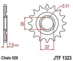 Звезда мотоциклетная JT JTF1323.14SC самоочищающаяся