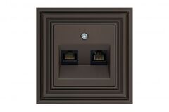 Розетка телефон компьютер коричневая омбре LIREGUS RETRO