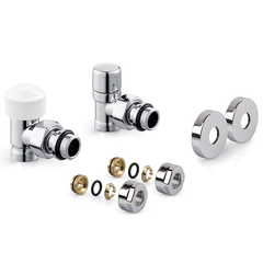 Набор термостатический для радиатора угловой ROYAL THERMO Design Pro 15 мм М30х1,5 Хром