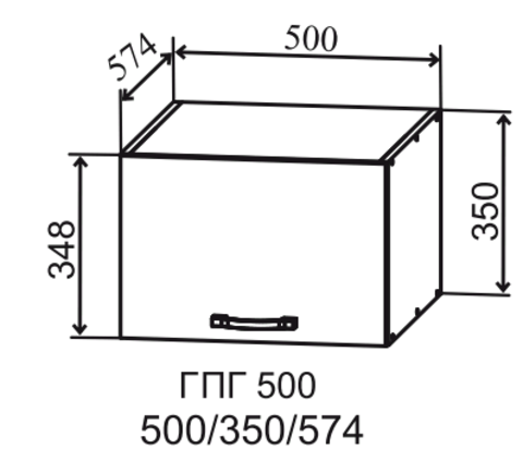 Кухня Гарда шкаф верхний горизонтальный глубокий 500