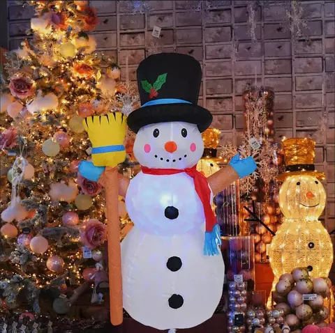 Новогодняя надувная фигурка Дед Мороз Снеговик