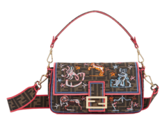 Сумка Fendi из ткани FF с вышивкой Astrology коричневый