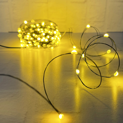 Гирлянда 1.5м String Light Капли Макро на зеленом проводе 150 ламп