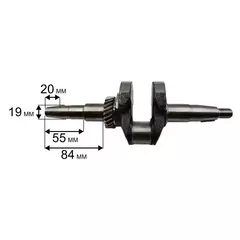 Коленвал для инверторных бензогенераторов DDE с двигателем 168F, 170F, без шестерни регулятора оборотов