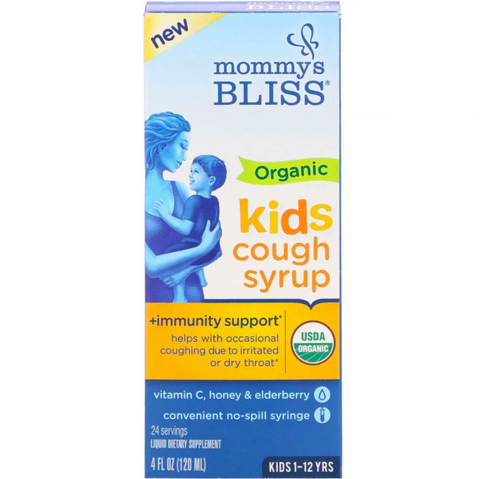 Mommy's Bliss, органический сироп от кашля для детей, укрепление иммунитета, для детей от 1 до 12 лет, 120 мл