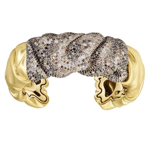 Браслет с Белыми, Черными, Шампань Бриллиантами, Br0132-0/2