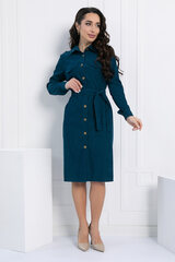 Платье-рубашка В большом городе (сине-зеленое) П12798М LT Collection