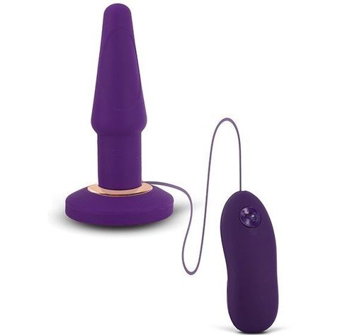 Фиолетовая анальная вибропробка APEX BUTT PLUG LARGE PURPLE - 15 см. - Seven Creations 2415-04PU/APU BX