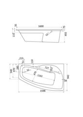 ВАННА АКРИЛОВАЯ SANTEK МАЙОРКА XL 160х95 ПРАВАЯ С КАРКАСОМ